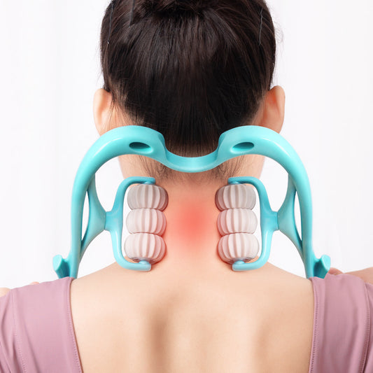 Multifunctional Manual Six-Wheel Neck Massager: A Roller Tool for Massage Relief