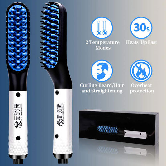 Multifunctional Hair and Beard Straightening Comb for Men