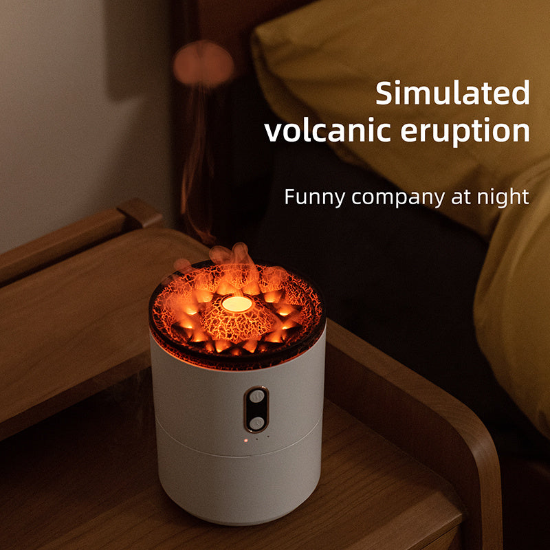 Volcanic Flame Atmosphere heater Aroma Essential Oil Diffuser USB Portable Jellyfish Air Humidifier Night Light Lamp Fragrance Humidifier