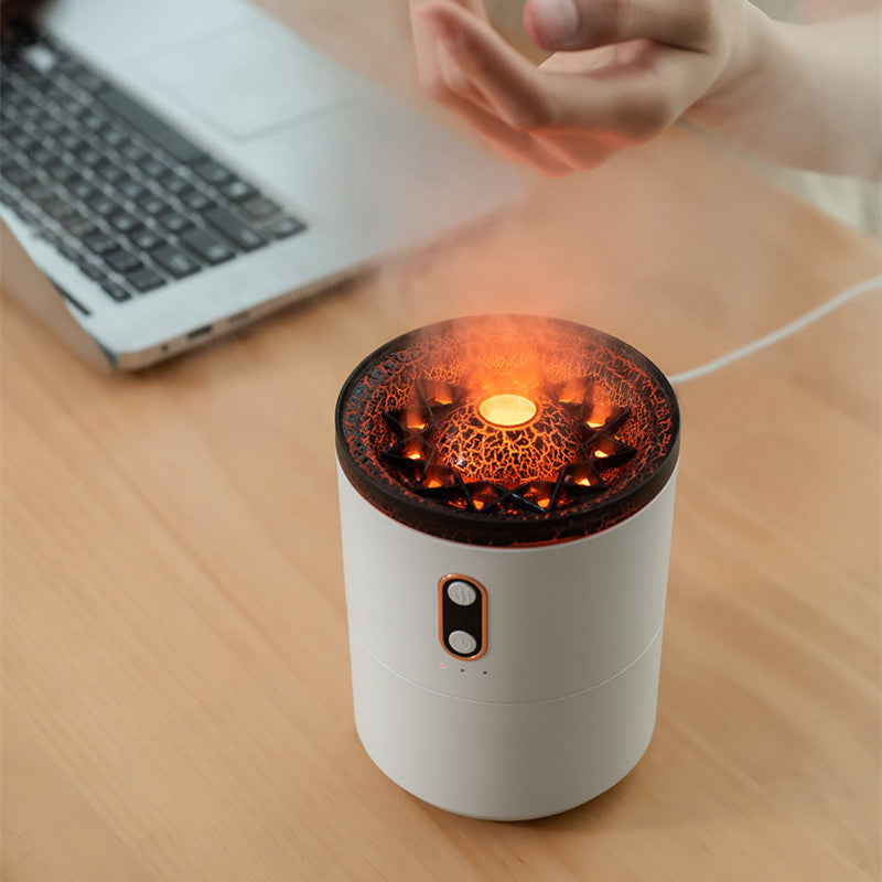 Volcanic Flame Atmosphere heater Aroma Essential Oil Diffuser USB Portable Jellyfish Air Humidifier Night Light Lamp Fragrance Humidifier