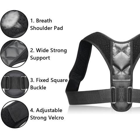 Adjustable Posture Corrector with Back Support Strap, Shoulder Spine Support, Lumbar Posture Orthopedic Belt