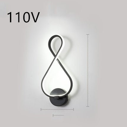 LED wall lamp, Nordic Minimalist, suitable for bedroom bedside.